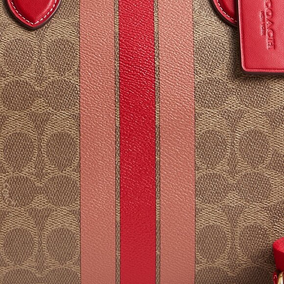 Rowan Large Satchel Bag In Signature Canvas With Stripe - Picture 2 of 7